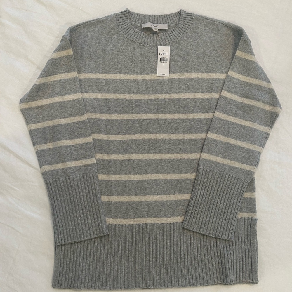 NWT LOFT Striped Modern Tunic Sweater ~ XS - Picture 3 of 3